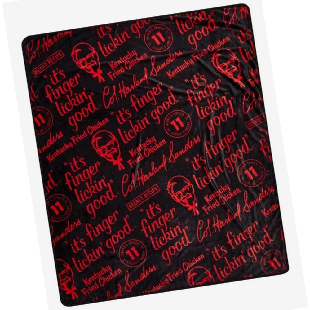 NEW KFC Icons Allover Print Fleece Throw - BoxLunch, 45" W x 60" H